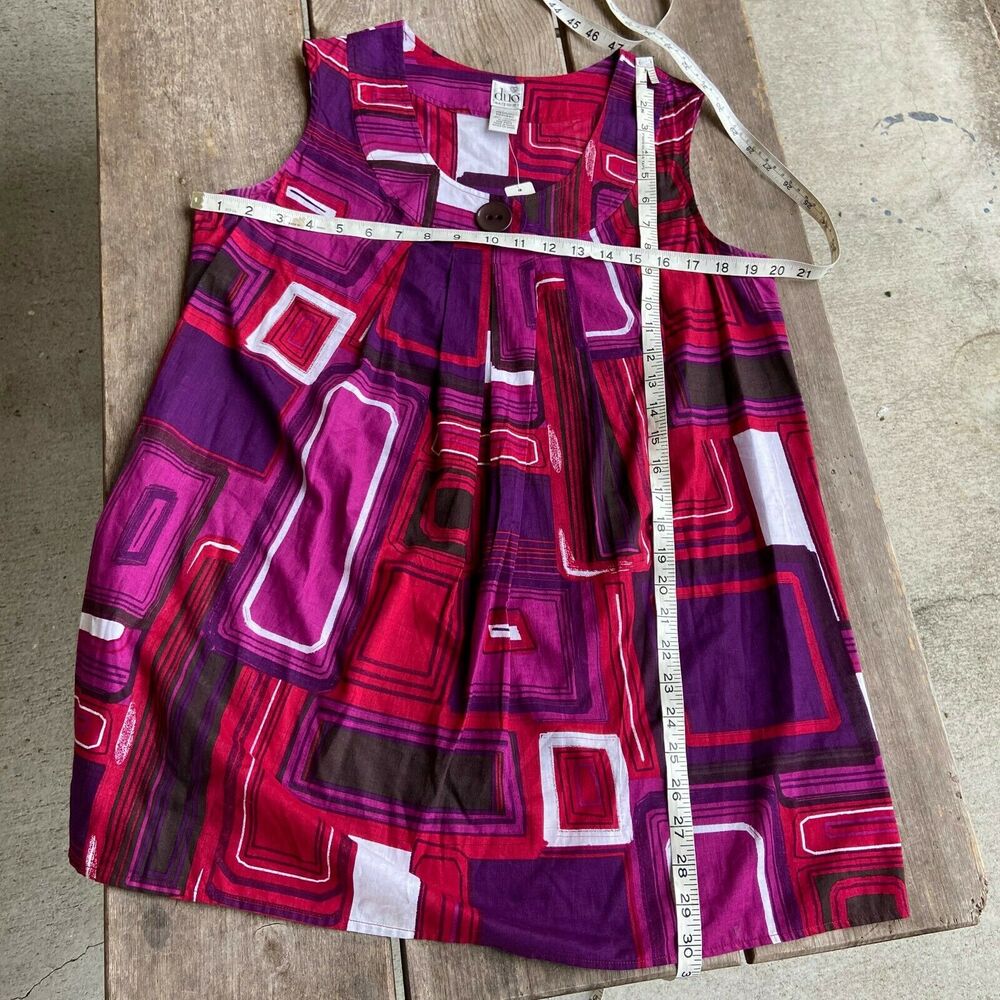 Duo Maternity NEW NWT‎ Purple Wine Grape Royal Geometric Tank Medium - Picture 7 of 8